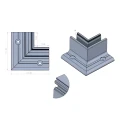 Kozza KE 105 – profilo L angolare interno 90° per balaustre tutto vetro, alluminio, anodizzato opaco 000-865 (2)