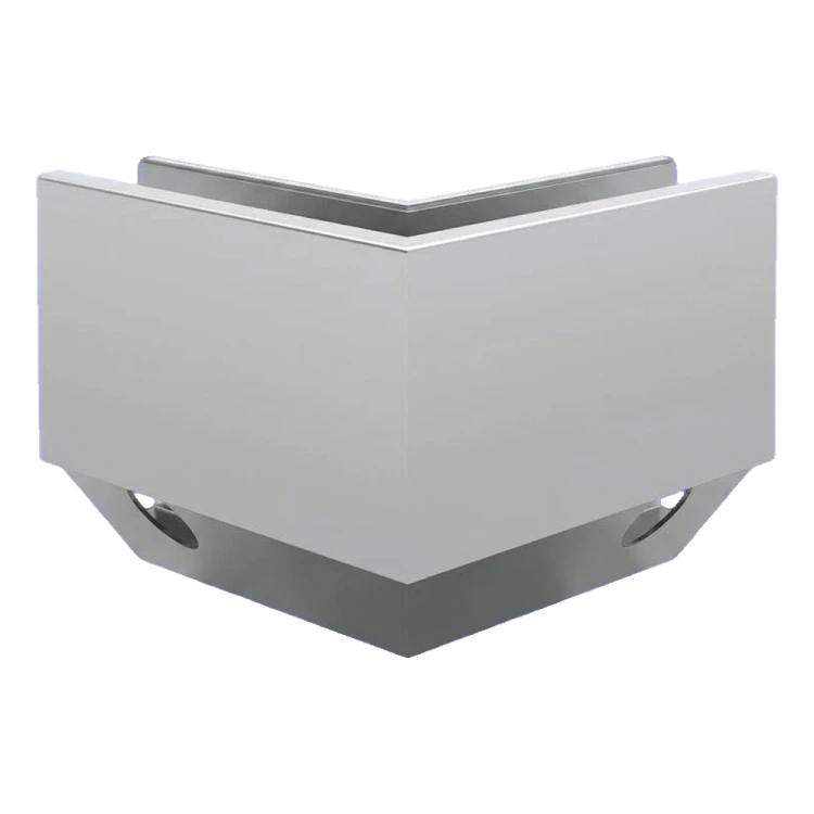 Kozza KE 120 – profilo U angolare 90° per parapetti completamente vetrati, esterno, fissaggio laterale 000-874 (1)