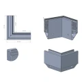 Kozza KE 120 – profilo U angolare 90° per parapetti completamente vetrati, esterno, fissaggio laterale 000-874 (2)