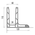 Kozza KE 105 – profilo in alluminio L per parapetti tutto vetro 5000 mm nero 000-872 (6)
