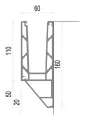 Kozza KE 120 – profilo a U per balaustre tutto vetro 5000 mm, fissaggio laterale 000-877 (8)