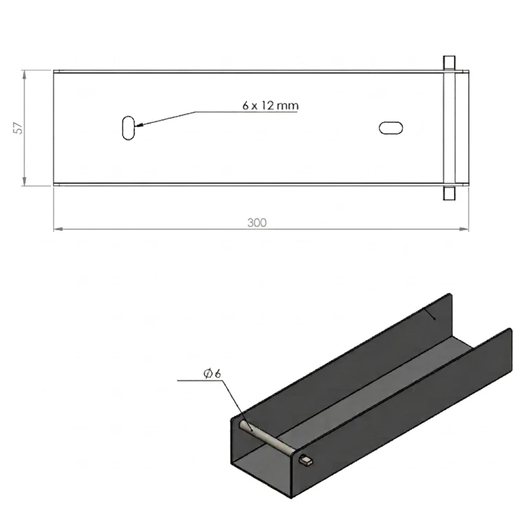 Profilo a C di collegamento per muretto 300x55 verde GPV-700-48 (3)