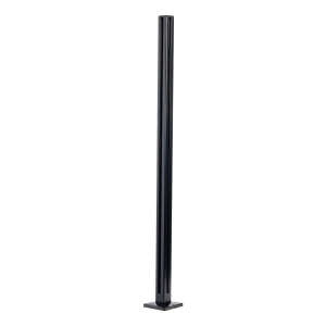 Montante angolare per balaustra 45x45x1100mm vetro 8,72mm nero piatto alluminio