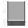 Montante angolare per ringhiera 45x45x1283mm vetro 8,72mm grigio scuro Kozza KR7500 000-890 (7)