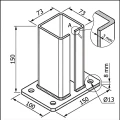 Base per palo per recinzione 80x80 mm 8 mm verde 000-787 (5)