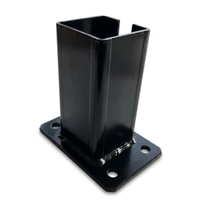Base per palo di recinzione 80x80 mm 8 mm nero
