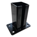 Base per palo di recinzione 80x80 mm 8 mm nero 000-786 (2)