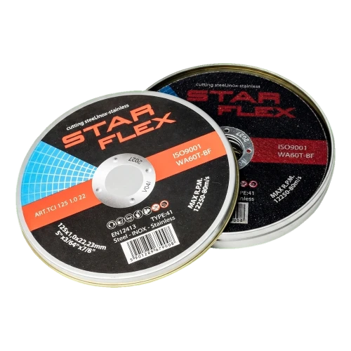 Starflex – set di dischi da taglio per acciaio e inox 125×1,0 mm (10 pz.) 000-950 (1)