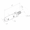 PSG staffa di partenza per cavo ø 6 mm per tubo 42,4 mm – acciaio inossidabile AISI 304 satinato 000-997 (2)