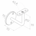 Staffa a parete per corrimano balaustra Ø 42,4 mm – acciaio inossidabile AISI 304 satinato 001-014 (2)