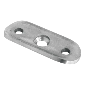 Piastra di montaggio per corrimano ø 48,3 mm – acciaio inossidabile AISI 304, satinato, 64x24x4 mm