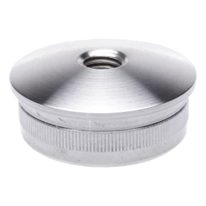 Tappo convesso a pressione per tubo ringhiera 48,3 mm con filetto M8, AISI 304 satinato