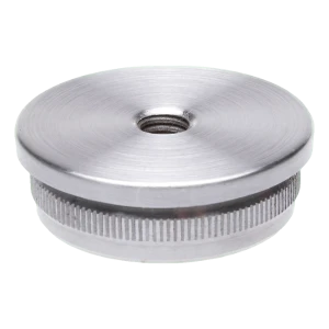 Tappo a battere convesso per tubo 42,4 mm con filetto M8 – acciaio inox satinato