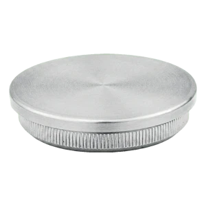 Tappo piatto a incastro per tubo ringhiera 48,3 mm, acciaio inox AISI 304 satinato