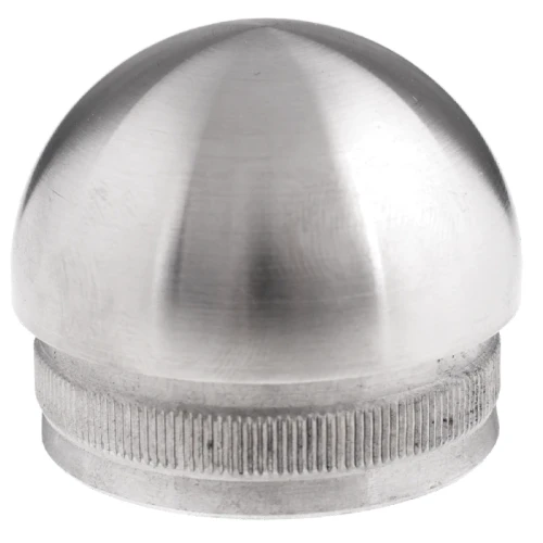 Tappo terminale ellissoidale a pressione per tubo ringhiera 42,4 mm – acciaio AISI 304 satinato 001-095 (1)