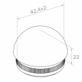Tappo terminale ellissoidale a pressione per tubo ringhiera 42,4 mm – acciaio AISI 304 satinato 001-095 (2)