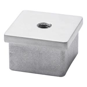 Tappo piatto da incasso per profilo 40x40 mm con filettatura M8, AISI 304 satinato
