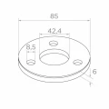 Base per palo di ringhiera da saldare fi 85 mm – acciaio inossidabile AISI 304 satinato, sistema 42,4 001-188 (2)