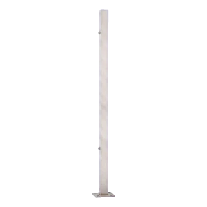 PINOX montante per balaustra terminale 40x40 mm acciaio inossidabile AISI 304 satinato – montaggio a pavimento