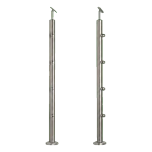 PSG Piantone balaustrata intermedio passante Ø 42,4 mm AISI 304 – 4 supporti, satinato