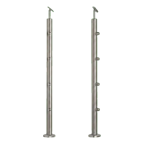 PSG Piantone balaustrata intermedio passante Ø 42,4 mm AISI 304 – 4 supporti, satinato 001-204 (1)