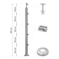 PSG Piantone balaustrata intermedio passante Ø 42,4 mm AISI 304 – 4 supporti, satinato 001-204 (2)