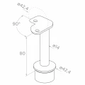 PSG montante balaustra angolare in acciaio AISI 304 ø42,4 mm H1060 mm con supporti per tubi ø12 mm 001-206 (4)