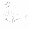 PSG montante passante per balaustra Ø42,4 mm in acciaio inossidabile AISI 304 – 4 supporti Ø12, montaggio a pavimento 001-207 (6)