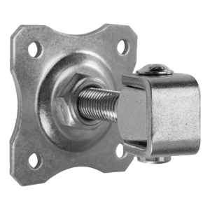 Cerniera regolabile per cancello con piastra decorativa M16 80×80 mm acciaio zincato