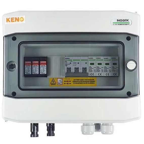Scatola di giunzione con limitatore di sovratensioni DC + AC, 1000V tipo 1+2, 1x stringa PV, 1x MPPT // limite AC tipo 1+2, 16A 3-F, tipo SH‑90 DCAC