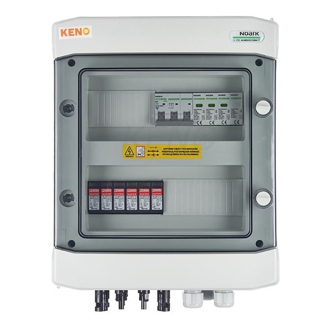 Scatola di giunzione con limitatore di sovratensioni DC + AC, 1000V tipo 1+2, 2 x stringhe PV, 2 x MPPT // limite AC tipo 1+2, 20A 3-F, tipo SH-214 DCAC